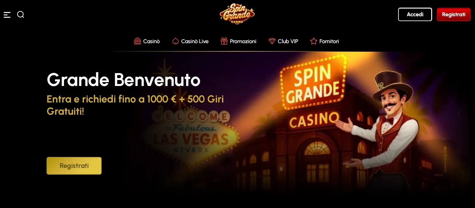 SpinGrande Casino – 500 Giri Gratis su Pragmatic Play con Multi-Deposito